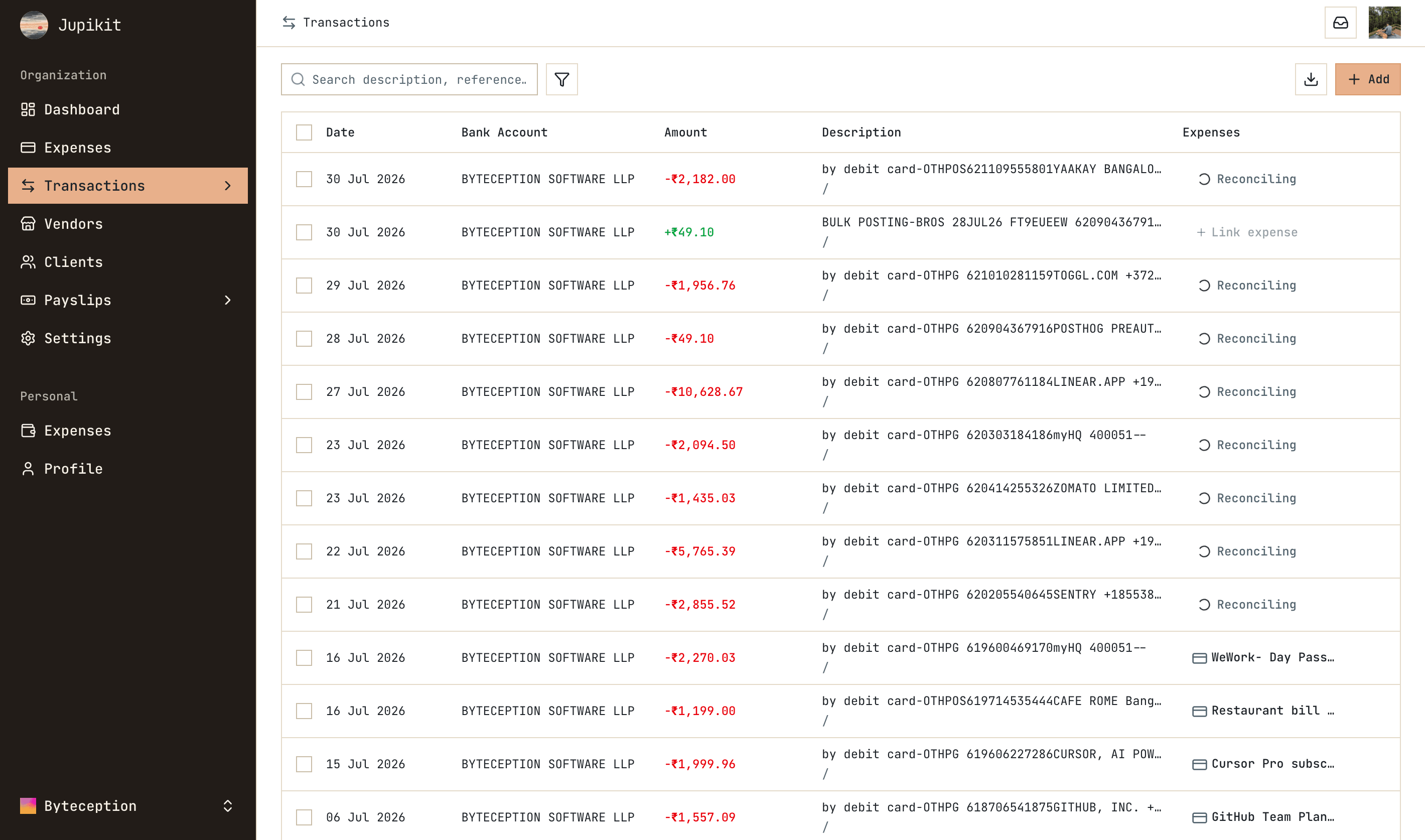 Transactions being matched and routed through a workflow