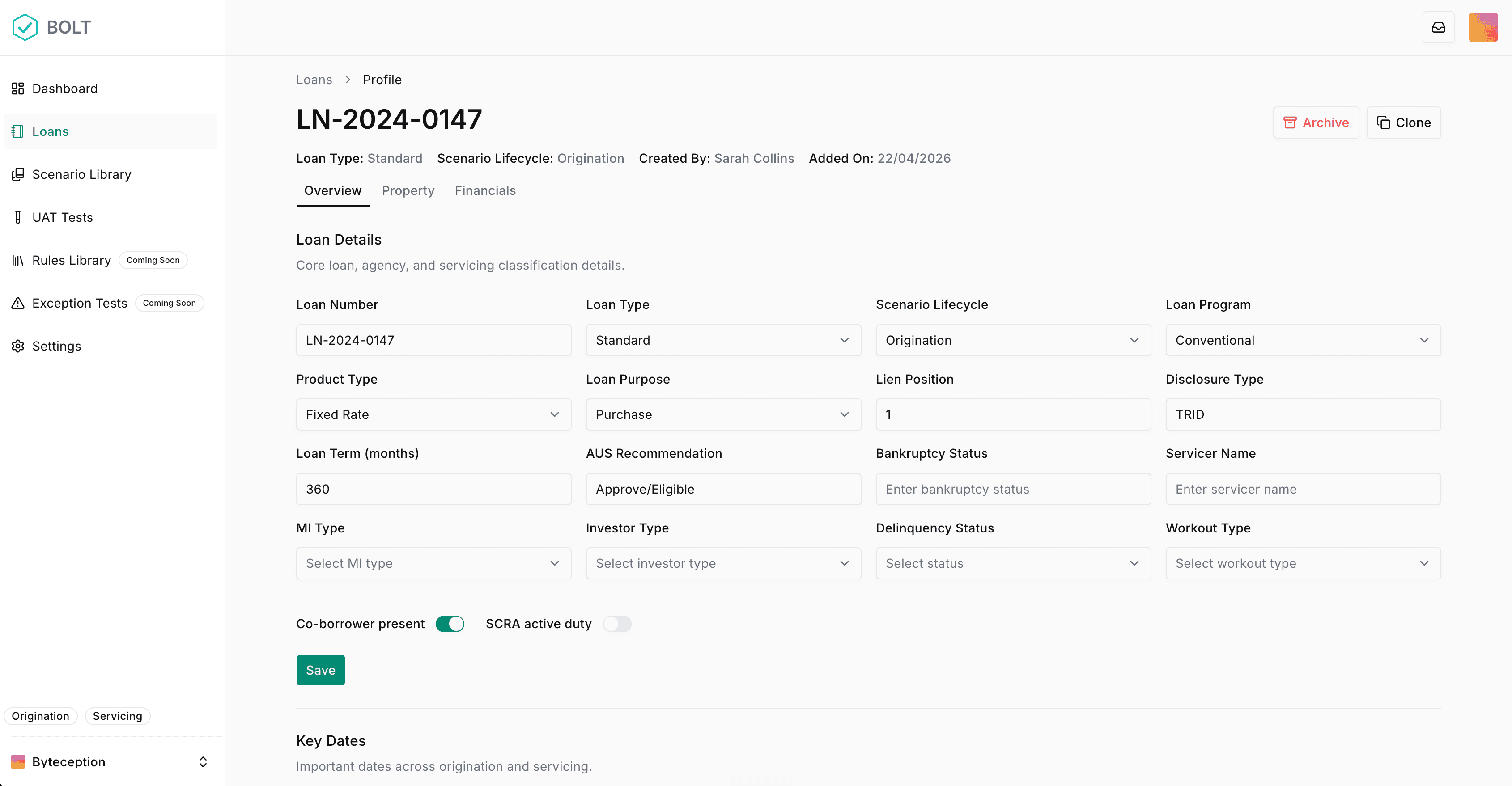 Loan profile details